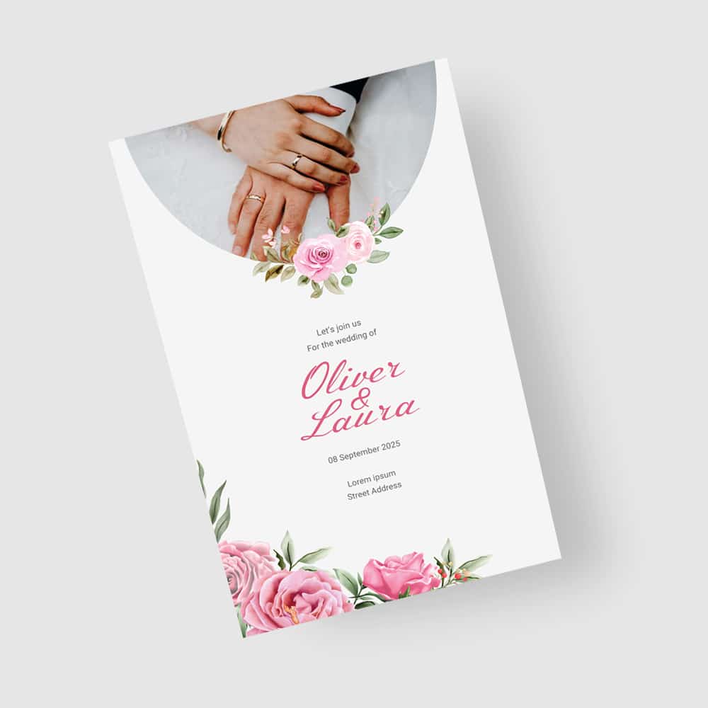 Minimal A4 Flyer Psd Mockup Wedding Invitation - Image 1