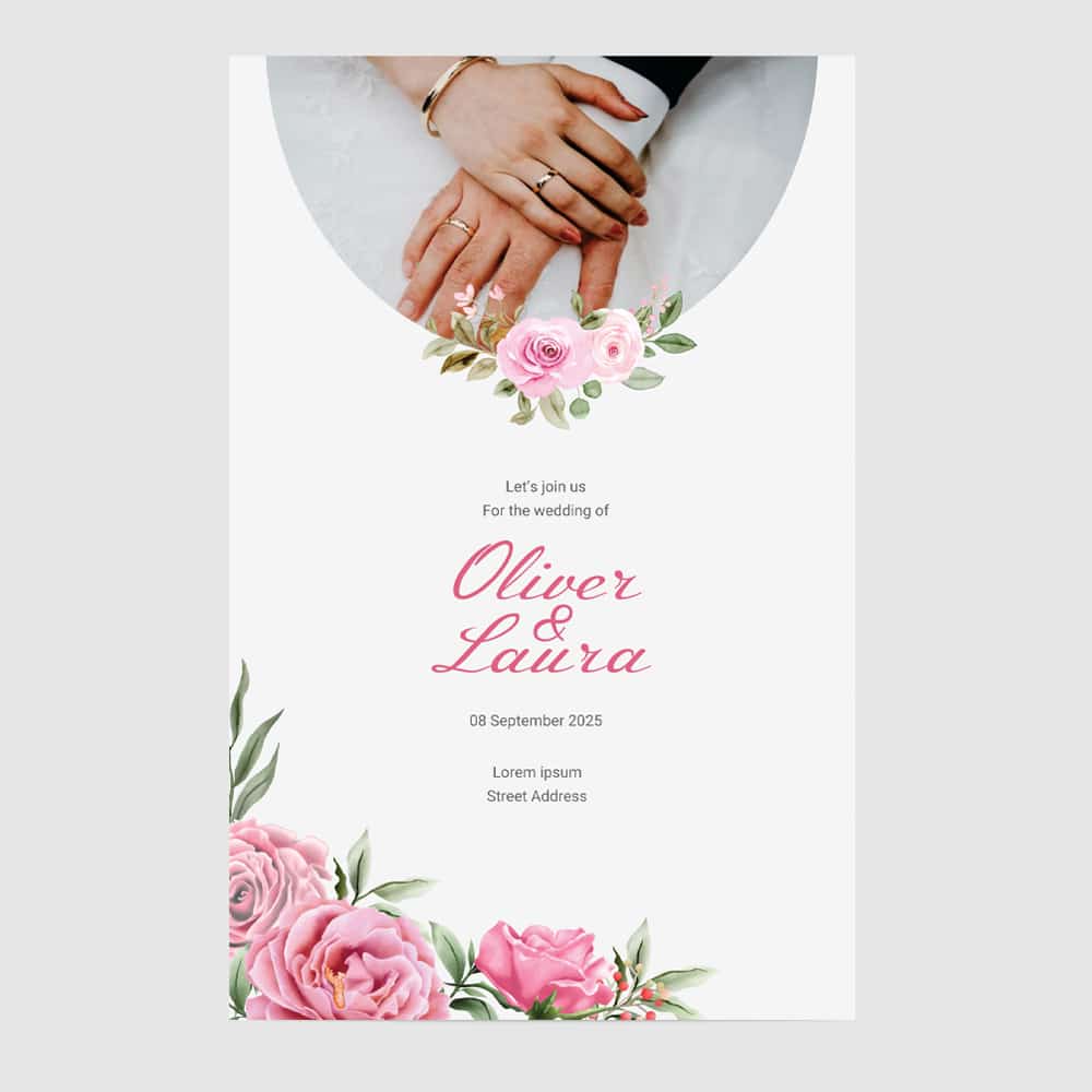 Minimal A4 Flyer Psd Mockup Wedding Invitation - Image 2